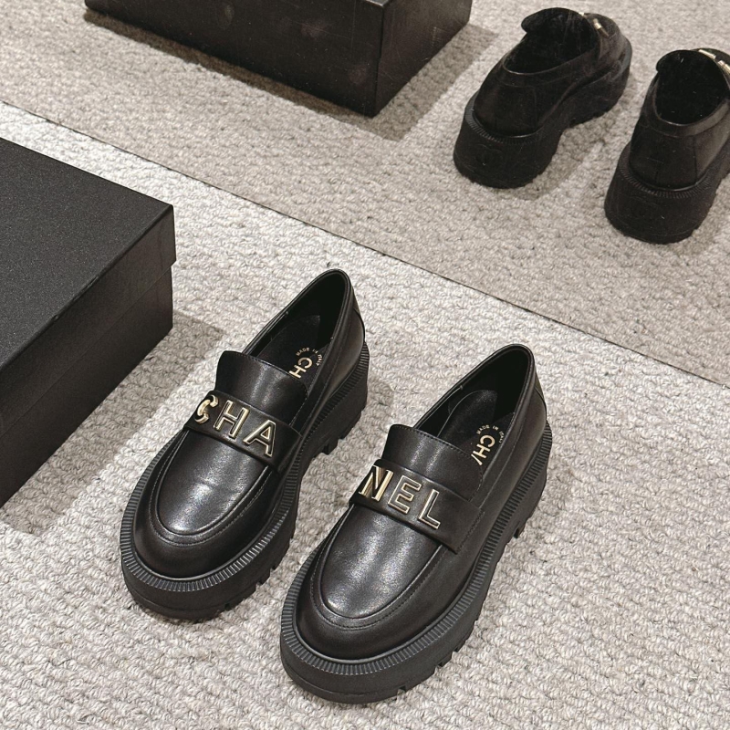 Ch*el leather shoes